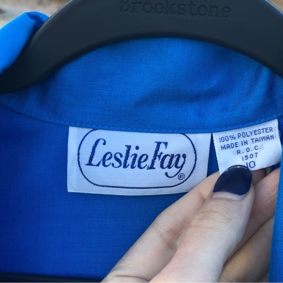 Vintage Leslie fay blue western square dress - Picture 14 of 14